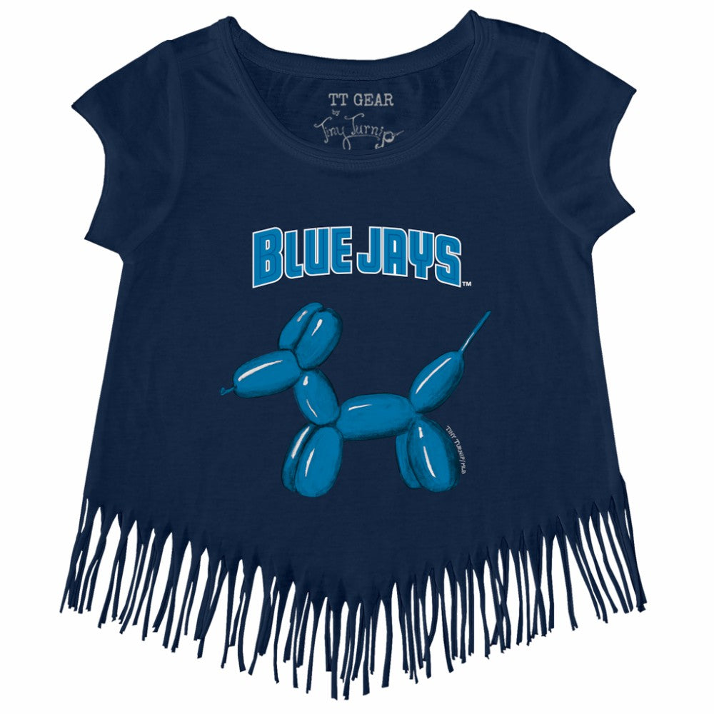 Toronto Blue Jays Tiny Turnip Girls Youth Balloon Dog Fringe T-Shirt Navy