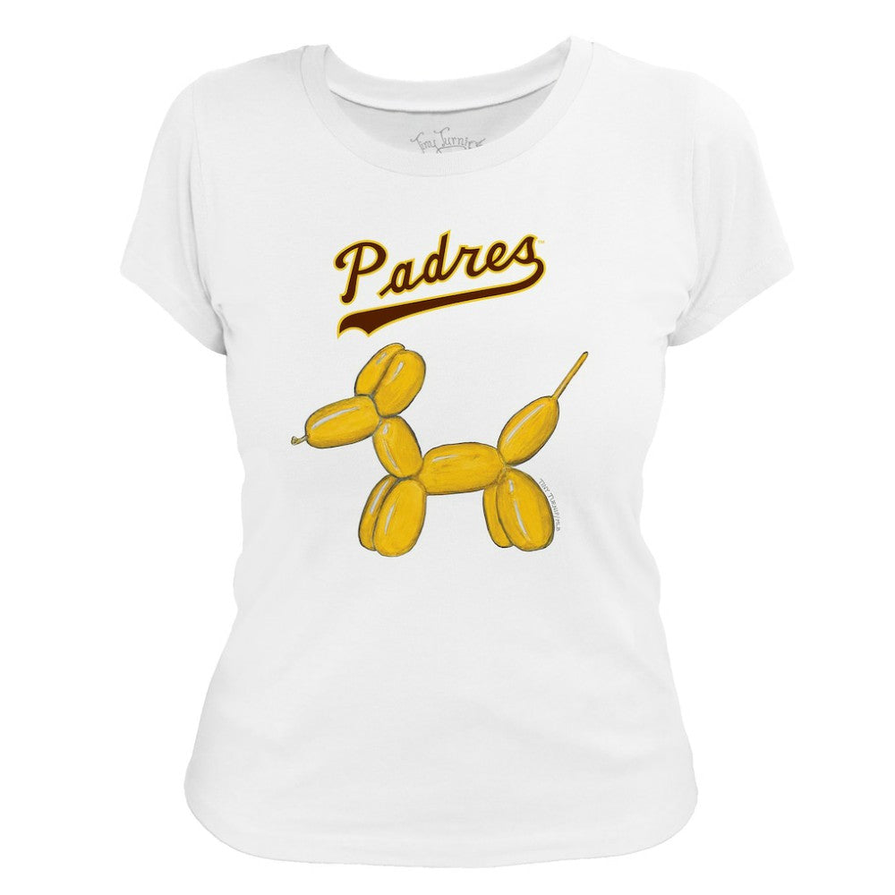San Diego Padres Tiny Turnip Women's Balloon Dog T-Shirt White