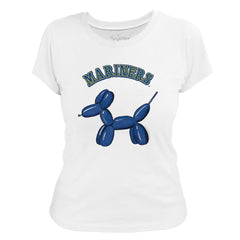 Seattle Mariners Tiny Turnip Women's Balloon Dog T-Shirt White
