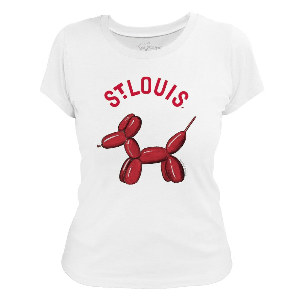 St. Louis Cardinals Tiny Turnip Women's Balloon Dog T-Shirt White