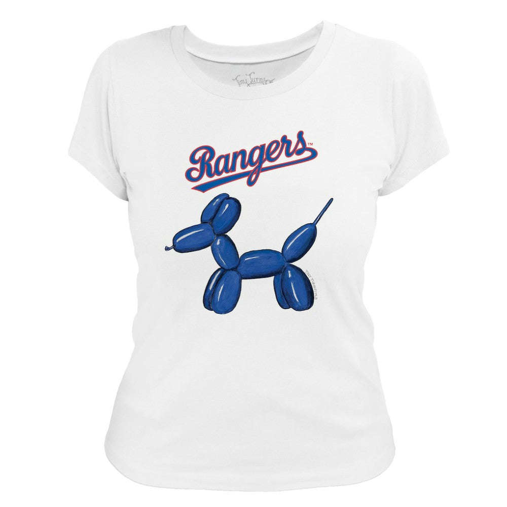 Texas Rangers Tiny Turnip Women's Balloon Dog T-Shirt White