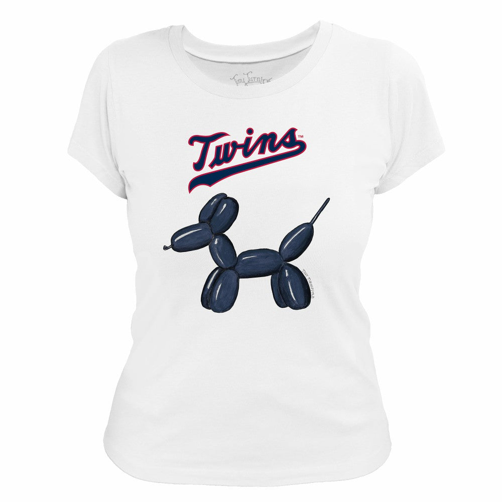 Minnesota Twins Tiny Turnip Women's Balloon Dog T-Shirt White