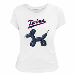 Minnesota Twins Tiny Turnip Women's Balloon Dog T-Shirt White