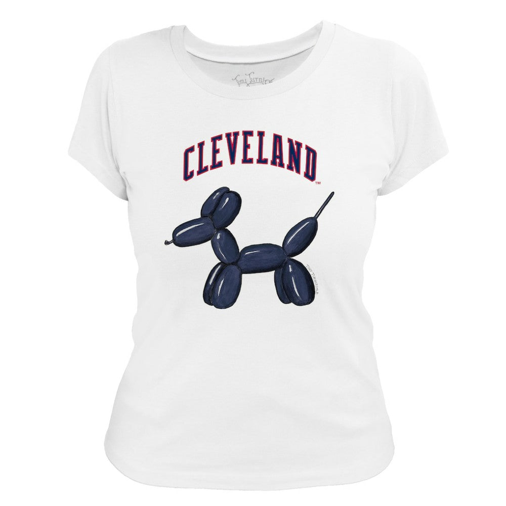 Cleveland Guardians Tiny Turnip Women's Balloon Dog T-Shirt White