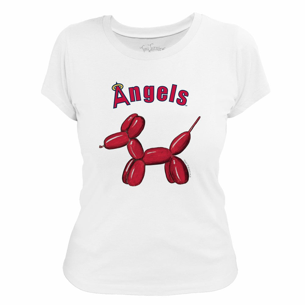 Los Angeles Angels Tiny Turnip Women's Balloon Dog T-Shirt White