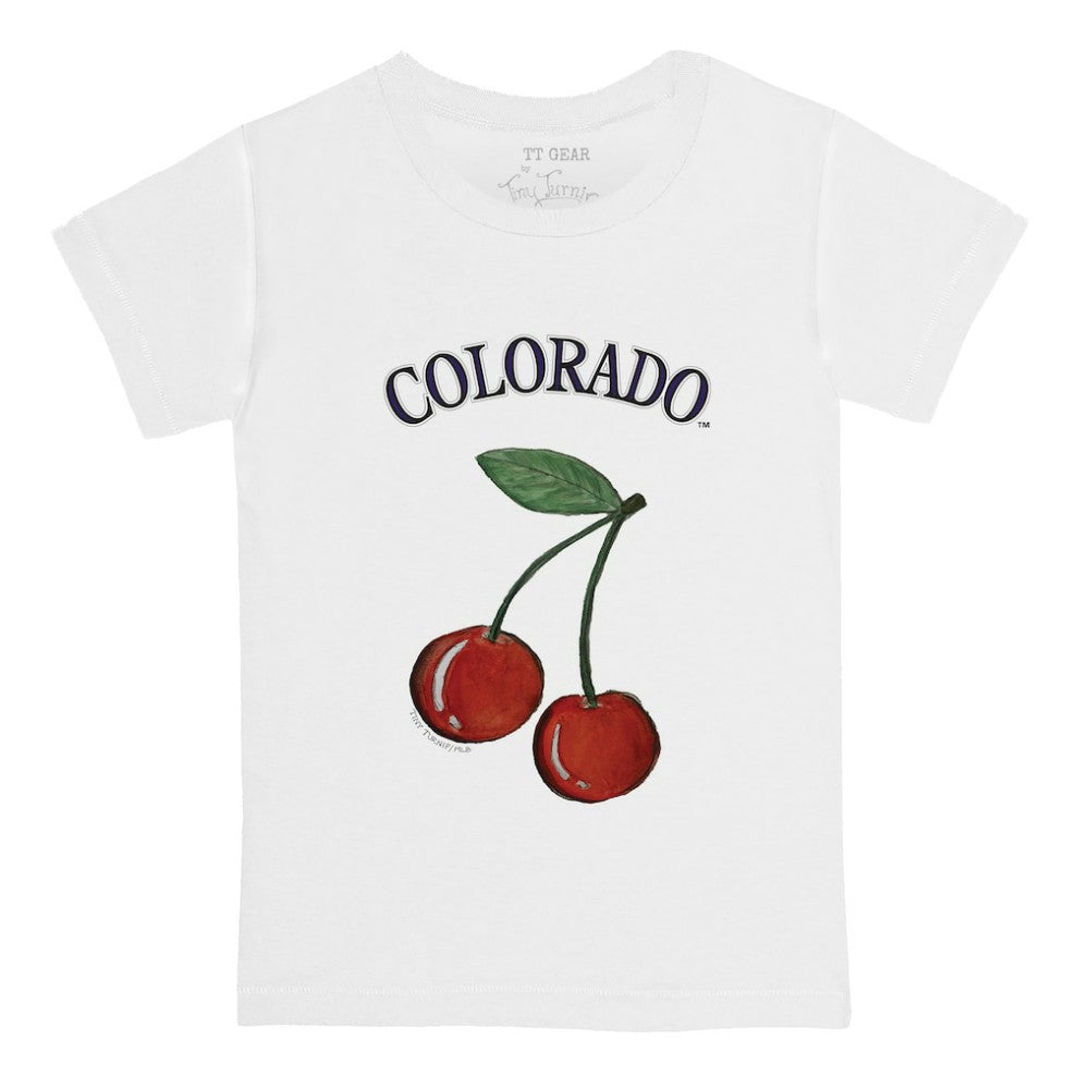 Colorado Rockies Tiny Turnip  Youth Cherries T-Shirt White