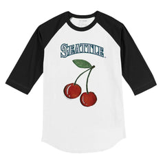 Seattle Mariners Tiny Turnip Youth Cherries 3/4-Sleeve Raglan Baseball T-Shirt White