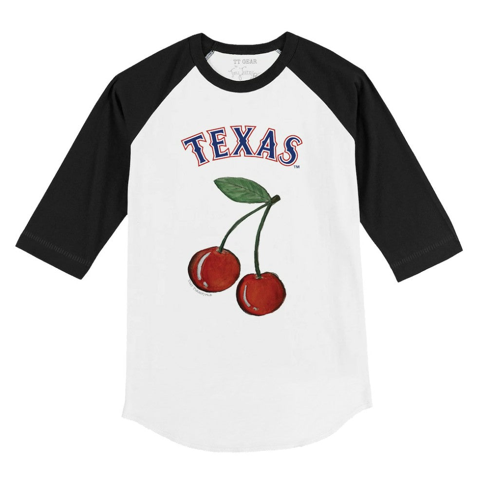 Texas Rangers Tiny Turnip Youth Cherries 3/4-Sleeve Raglan Baseball T-Shirt White