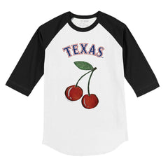 Texas Rangers Tiny Turnip Youth Cherries 3/4-Sleeve Raglan Baseball T-Shirt White