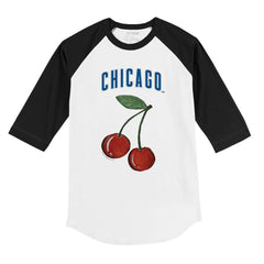 Chicago Cubs Tiny Turnip Youth Cherries 3/4-Sleeve Raglan Baseball T-Shirt White