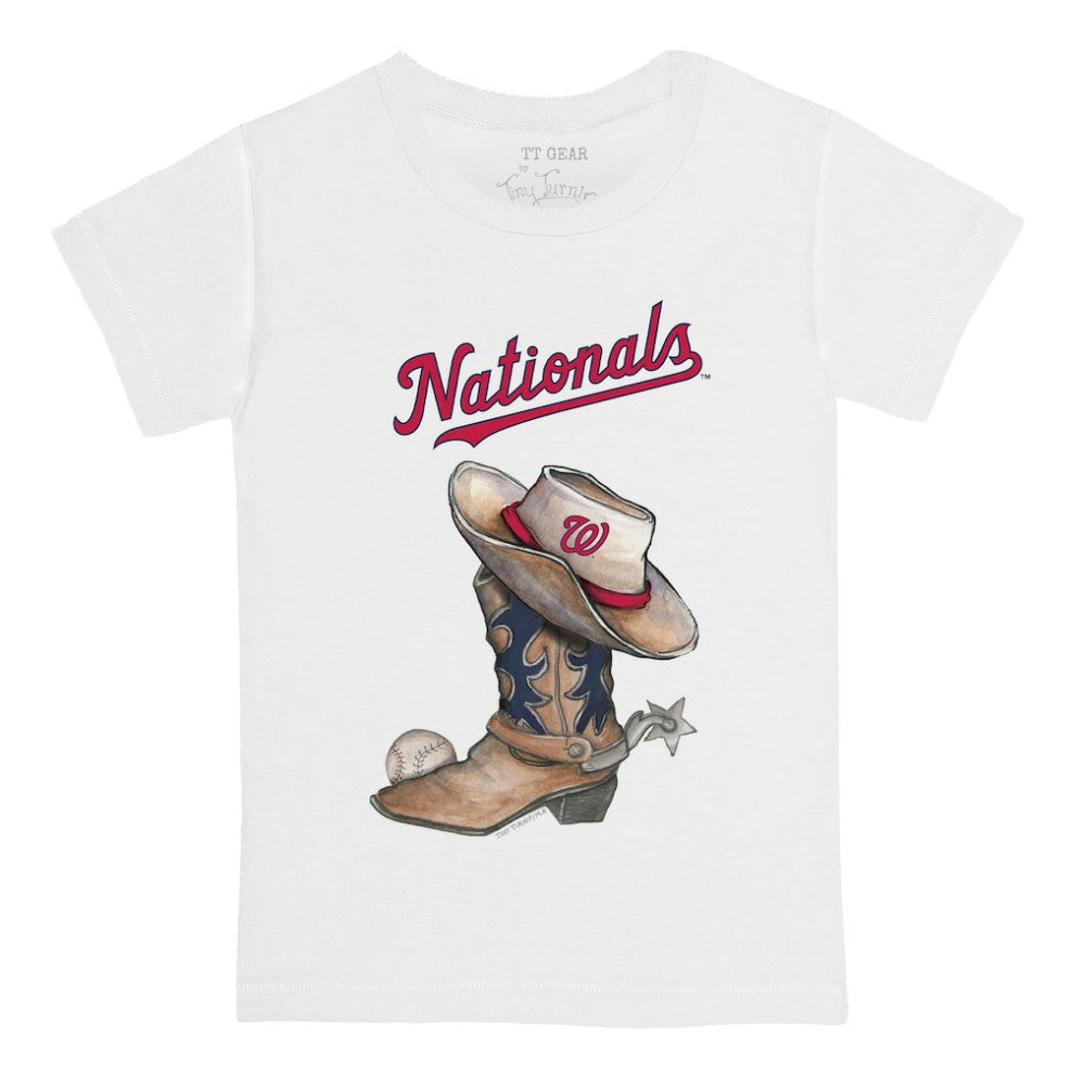 Washington Nationals Tiny Turnip Youth Cowboy Boot T-Shirt White
