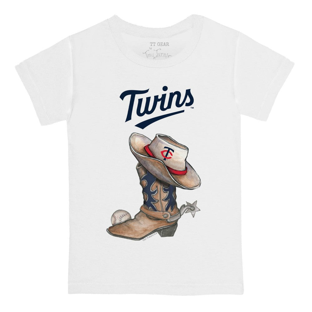 Minnesota Twins Tiny Turnip Youth Cowboy Boot T-Shirt White