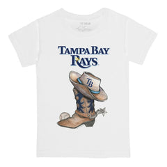 Tampa Bay Rays Tiny Turnip Youth Cowboy Boot T-Shirt White