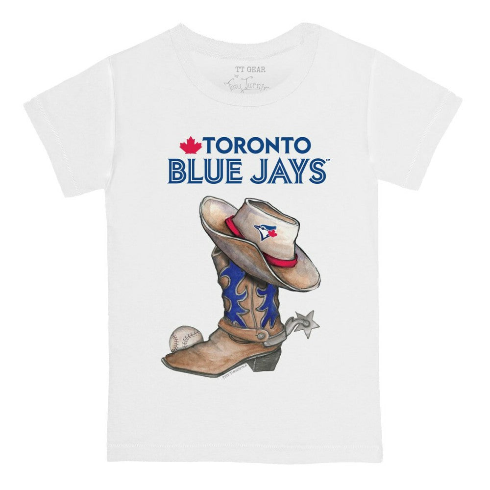 Toronto Blue Jays Tiny Turnip Youth Cowboy Boot T-Shirt White