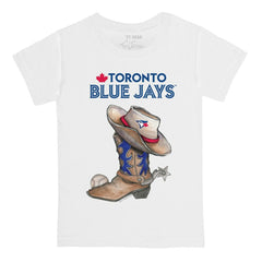 Toronto Blue Jays Tiny Turnip Youth Cowboy Boot T-Shirt White