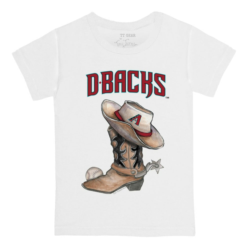 Arizona Diamondbacks Tiny Turnip Youth Cowboy Boot T-Shirt White