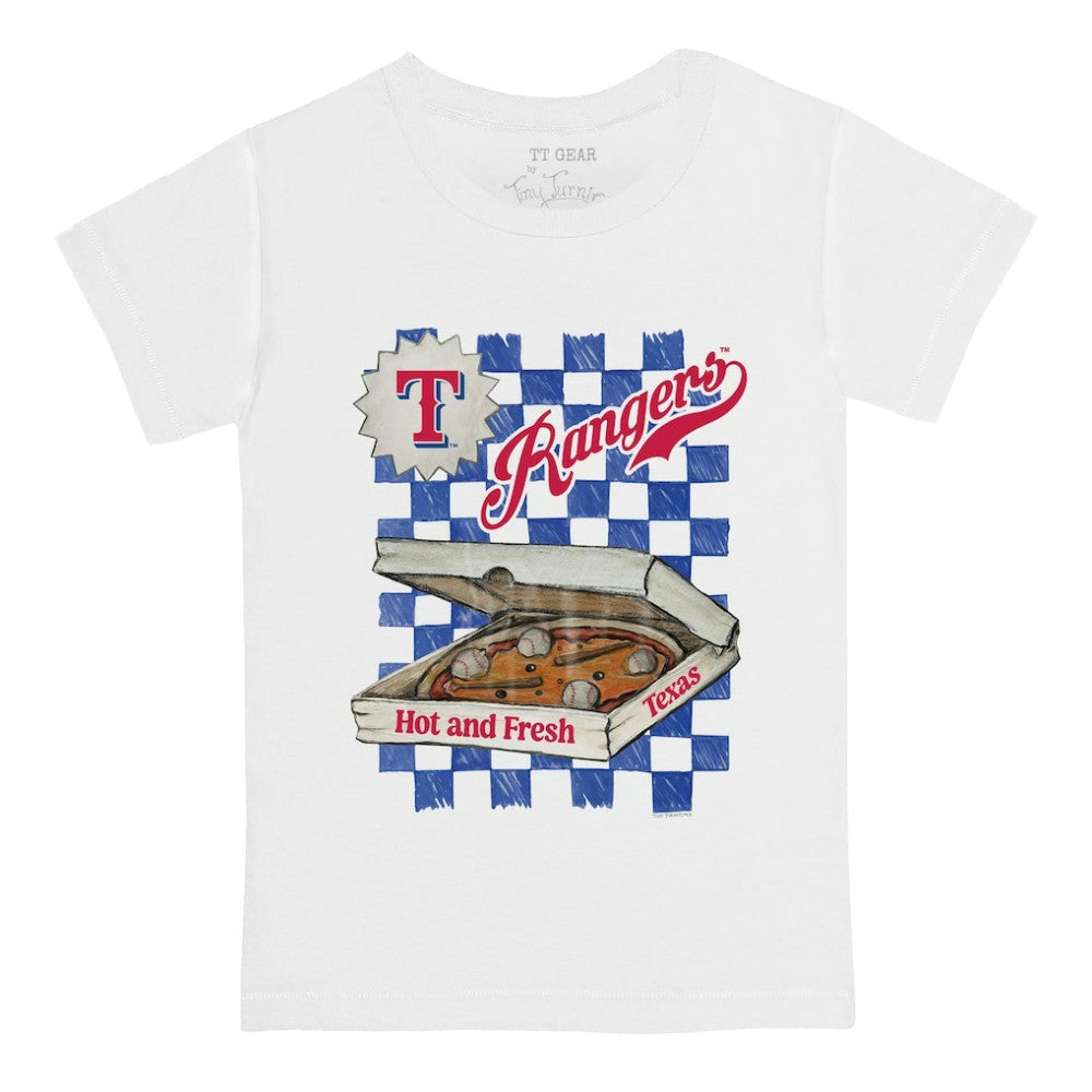 Texas Rangers Tiny Turnip Youth Pizza T-Shirt White