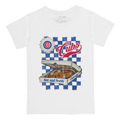 Chicago Cubs Tiny Turnip Youth Pizza T-Shirt White