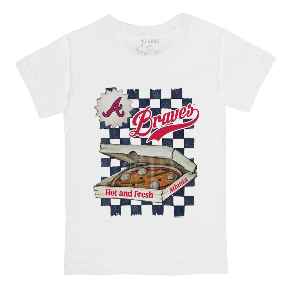 Atlanta Braves Tiny Turnip Youth Pizza T-Shirt White