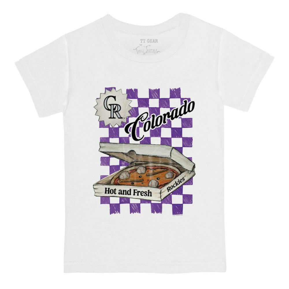 Colorado Rockies Tiny Turnip Youth Pizza T-Shirt White