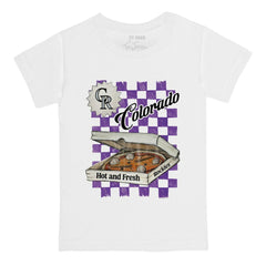 Colorado Rockies Tiny Turnip Youth Pizza T-Shirt White