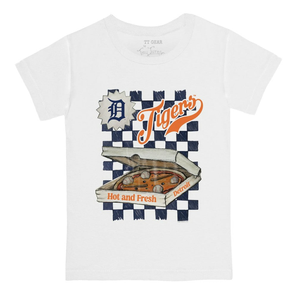 Detroit Tigers Tiny Turnip Youth Pizza T-Shirt White