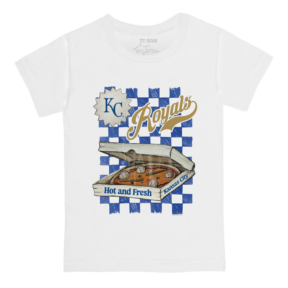 Kansas City Royals Tiny Turnip Youth Pizza T-Shirt White