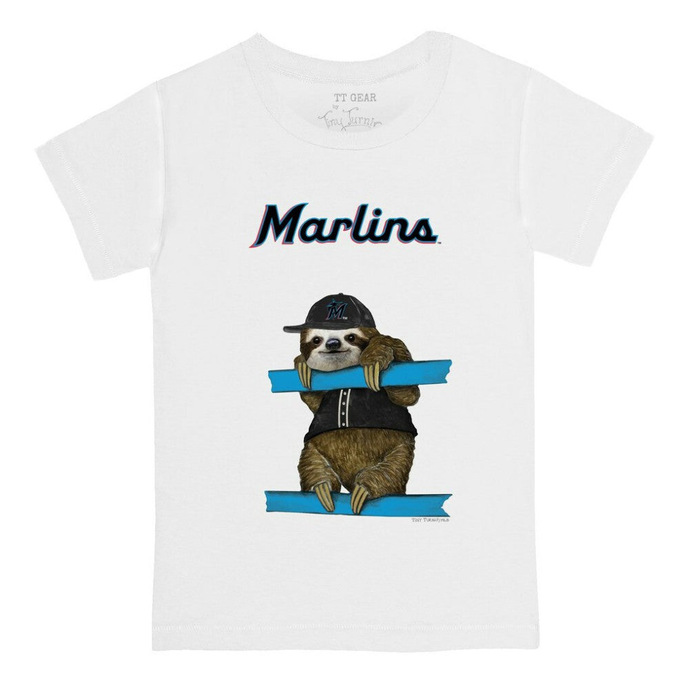 Miami Marlins Tiny Turnip Youth Sloth T-Shirt White
