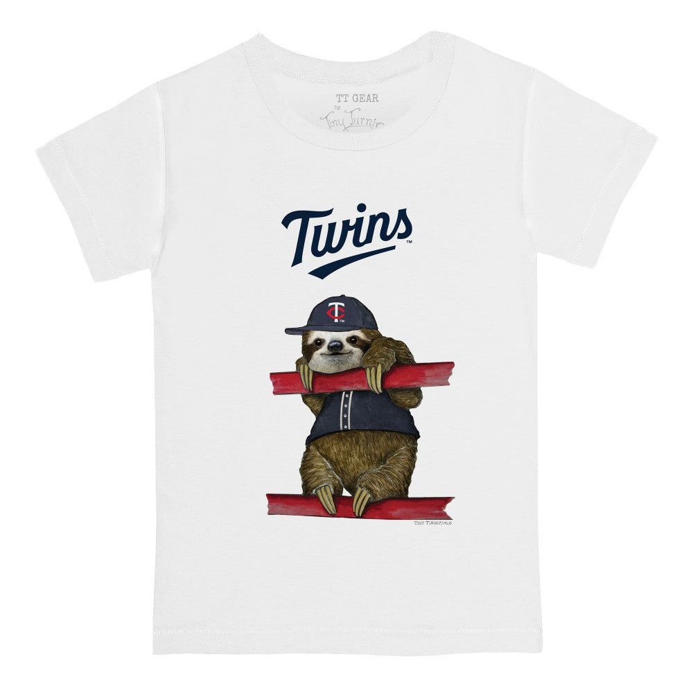 Minnesota Twins Tiny Turnip Youth Sloth T-Shirt White