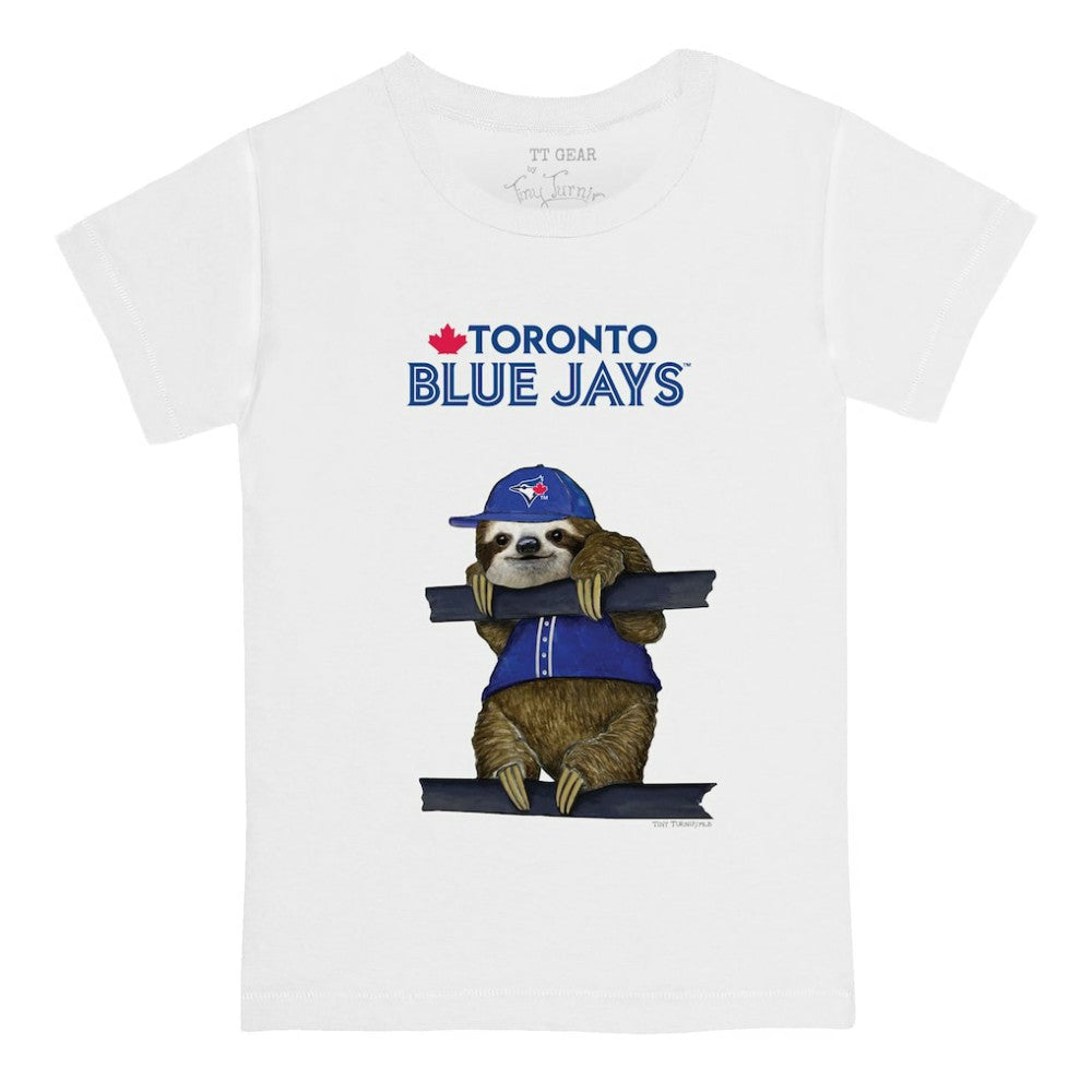 Toronto Blue Jays Tiny Turnip Youth Sloth T-Shirt White