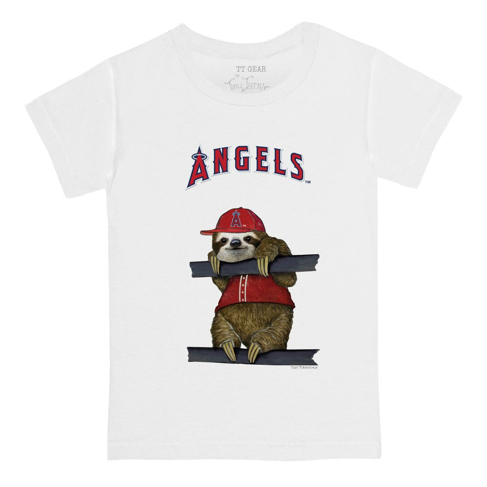 Los Angeles Angels Tiny Turnip Youth Sloth T-Shirt White