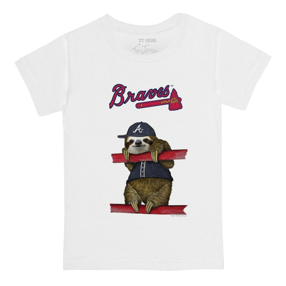 Atlanta Braves Tiny Turnip Youth Sloth T-Shirt White