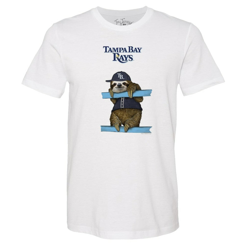 Tampa Bay Rays Tiny Turnip Unisex Sloth T-Shirt White