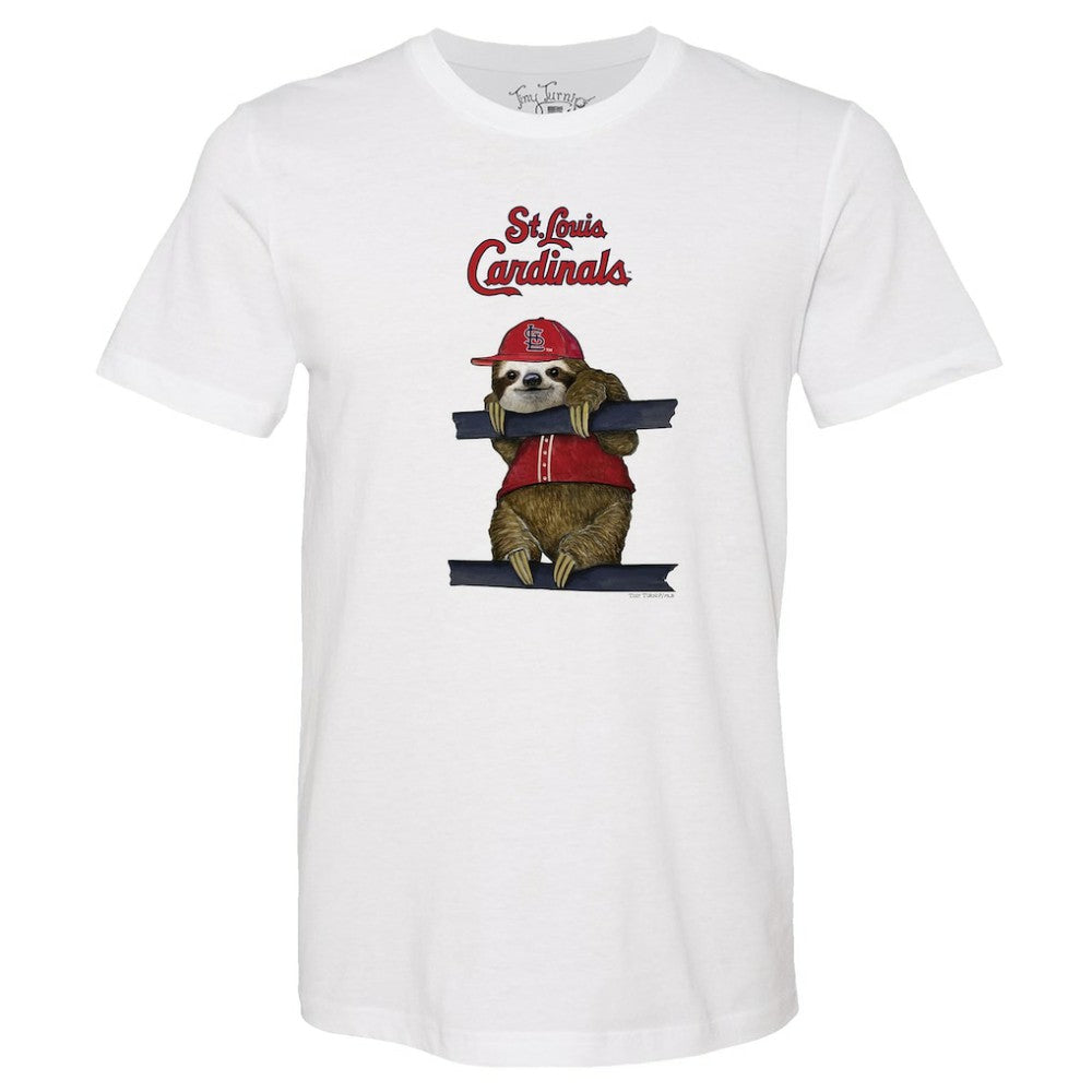 St. Louis Cardinals Tiny Turnip Unisex Sloth T-Shirt White