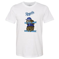 Kansas City Royals Tiny Turnip Unisex Sloth T-Shirt White
