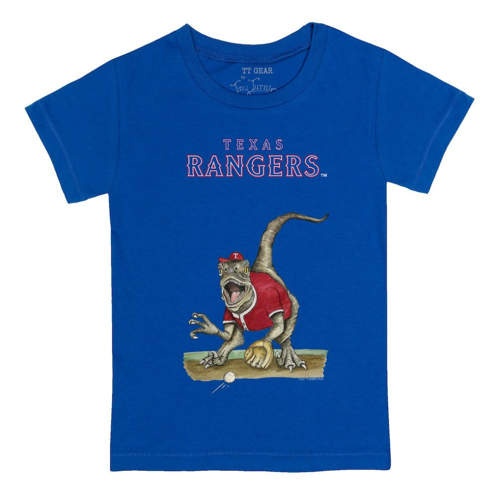Texas Rangers Tiny Turnip Youth Velociraptor T-Shirt Royal