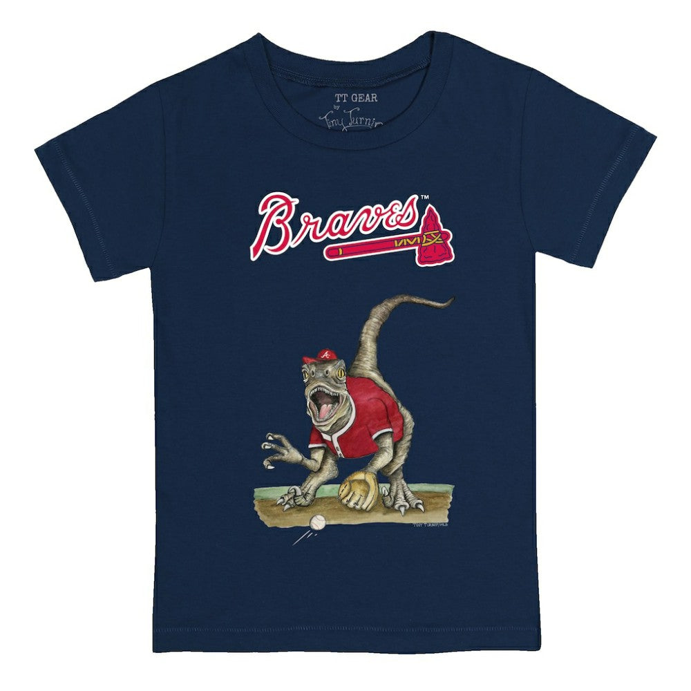 Atlanta Braves Tiny Turnip Youth Velociraptor T-Shirt Navy