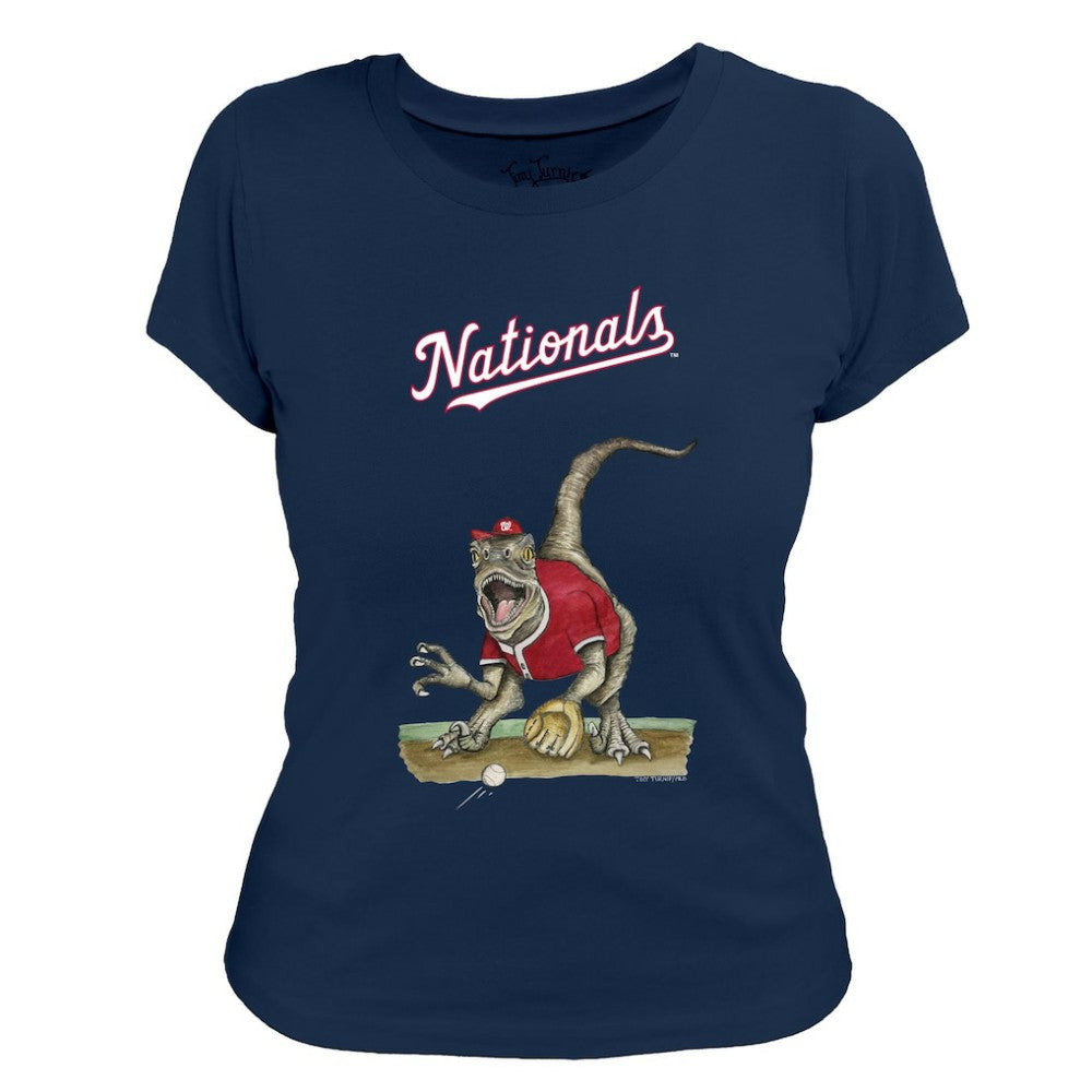 Washington Nationals Tiny Turnip Women's Velociraptor T-Shirt Navy
