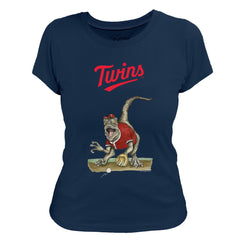 Minnesota Twins Tiny Turnip Women's Velociraptor T-Shirt Navy