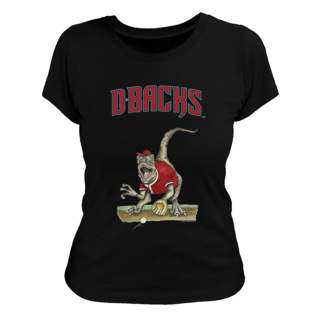 Arizona Diamondbacks Tiny Turnip Women's Velociraptor T-Shirt Black