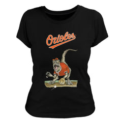 Baltimore Orioles Tiny Turnip Women's Velociraptor T-Shirt Black