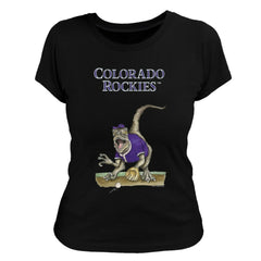 Colorado Rockies Tiny Turnip Women's Velociraptor T-Shirt Black