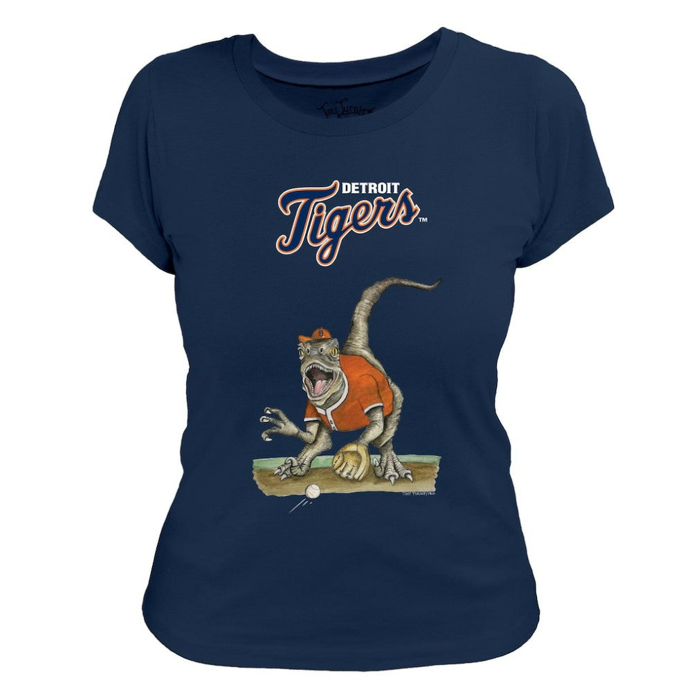 Detroit Tigers Tiny Turnip Women's Velociraptor T-Shirt Navy