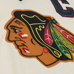 Chicago Blackhawks Mitchell & Ness x Just Don Jersey Hoodie - Cream Jerseys