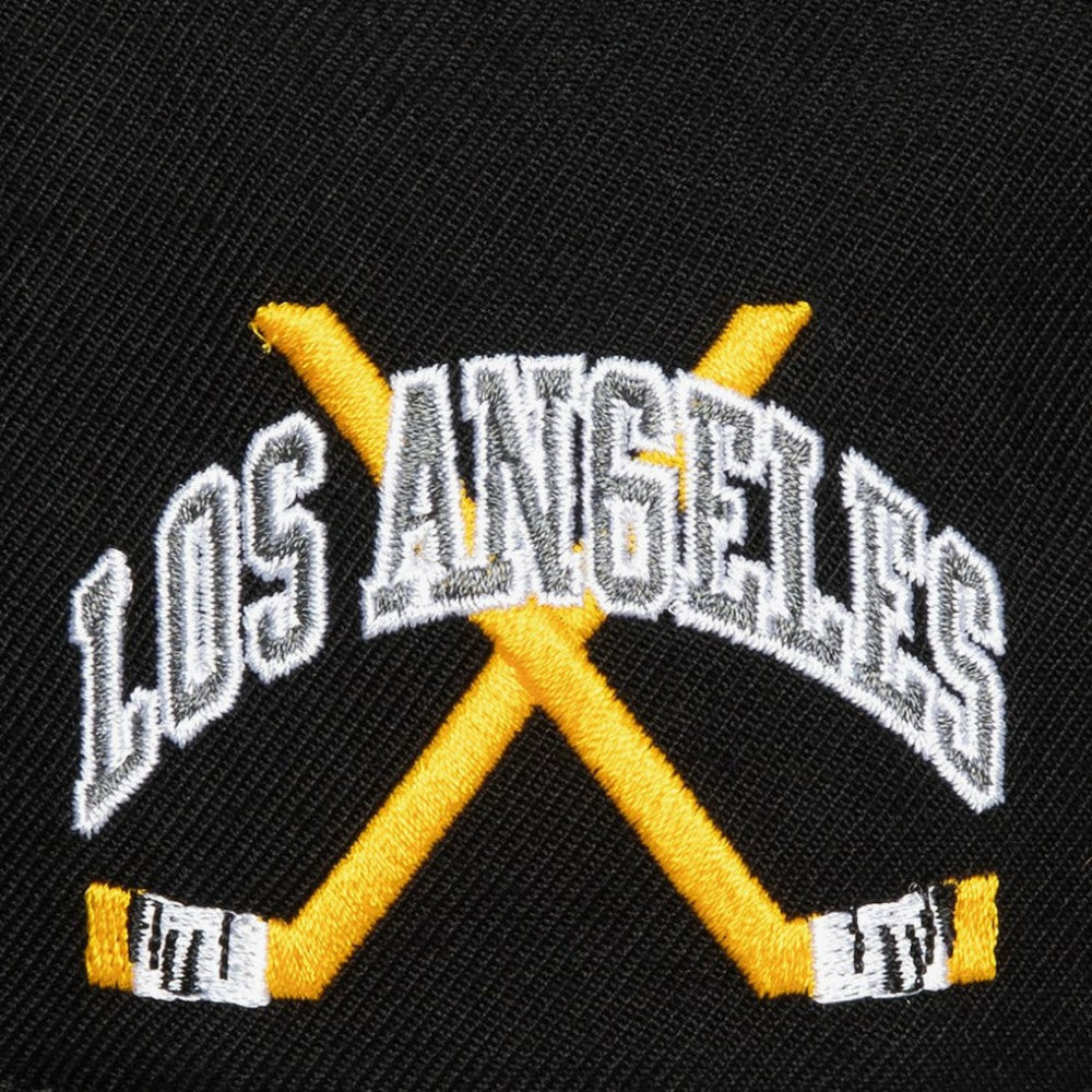 Los Angeles Kings Mitchell & Ness x Just Don Wave Script Pro Strapback Hat - Black Hats