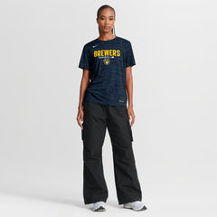 Milwaukee Brewers Women's Authentic Collection Velocity Dri-FIT T-Shirt Navy