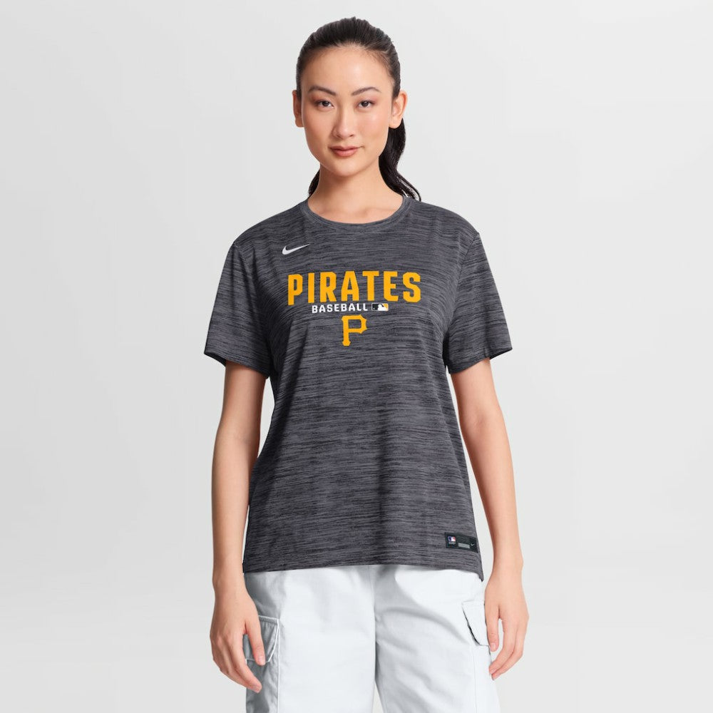 Pittsburgh Pirates Women's Authentic Collection Velocity Dri-FIT T-Shirt Black