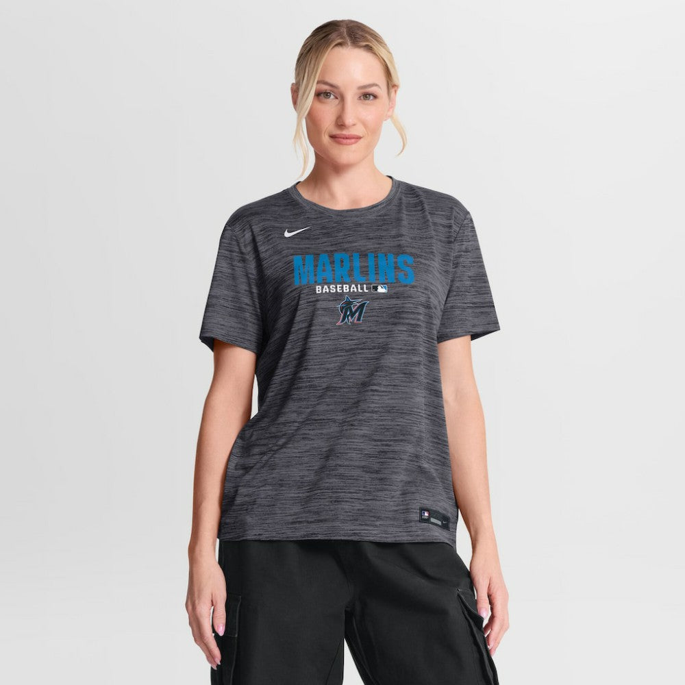 Miami Marlins Women's Authentic Collection Velocity Dri-FIT T-Shirt Black