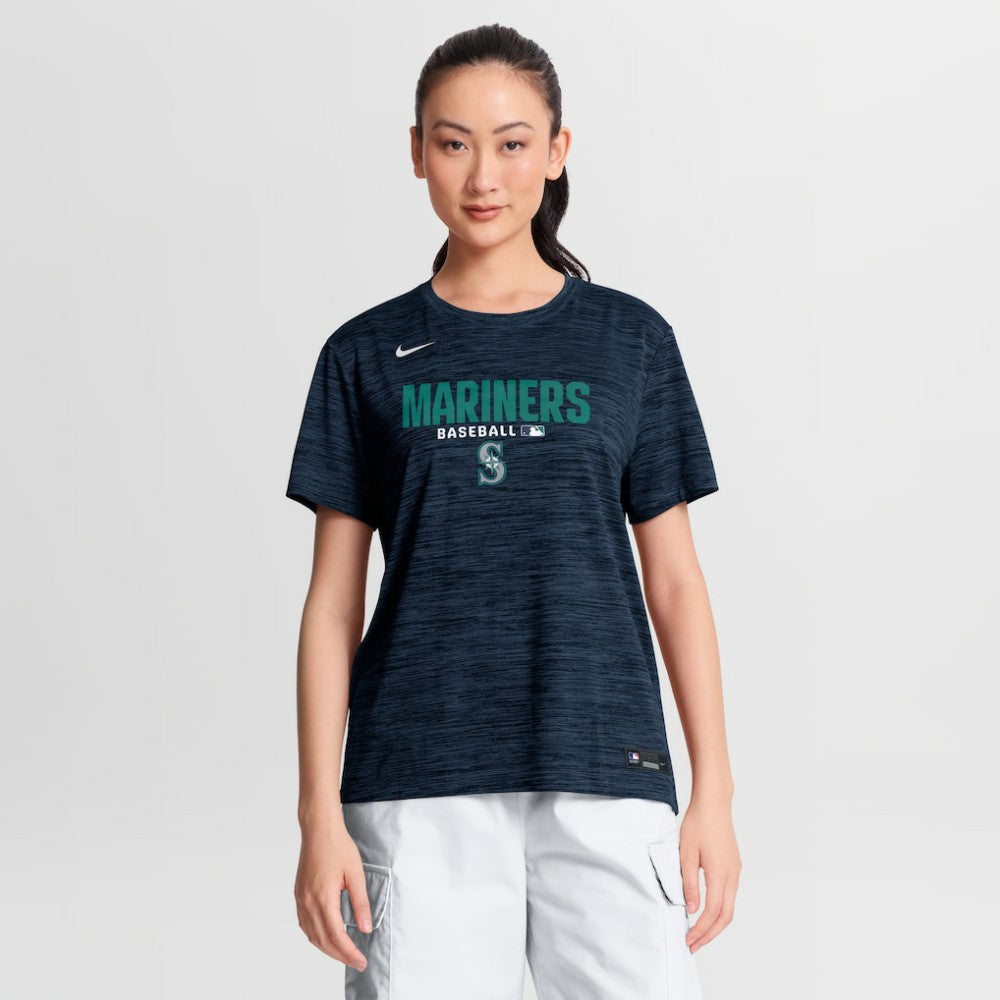 Seattle Mariners Women's Authentic Collection Velocity Dri-FIT T-Shirt Navy
