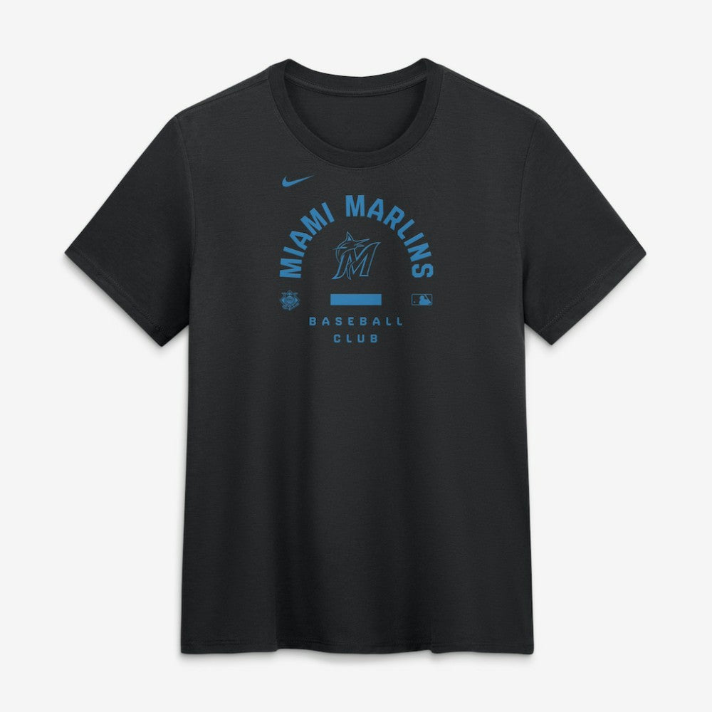 Miami Marlins Women's Authentic Collection Early Work Tri-Blend Dri-FIT T-Shirt Black